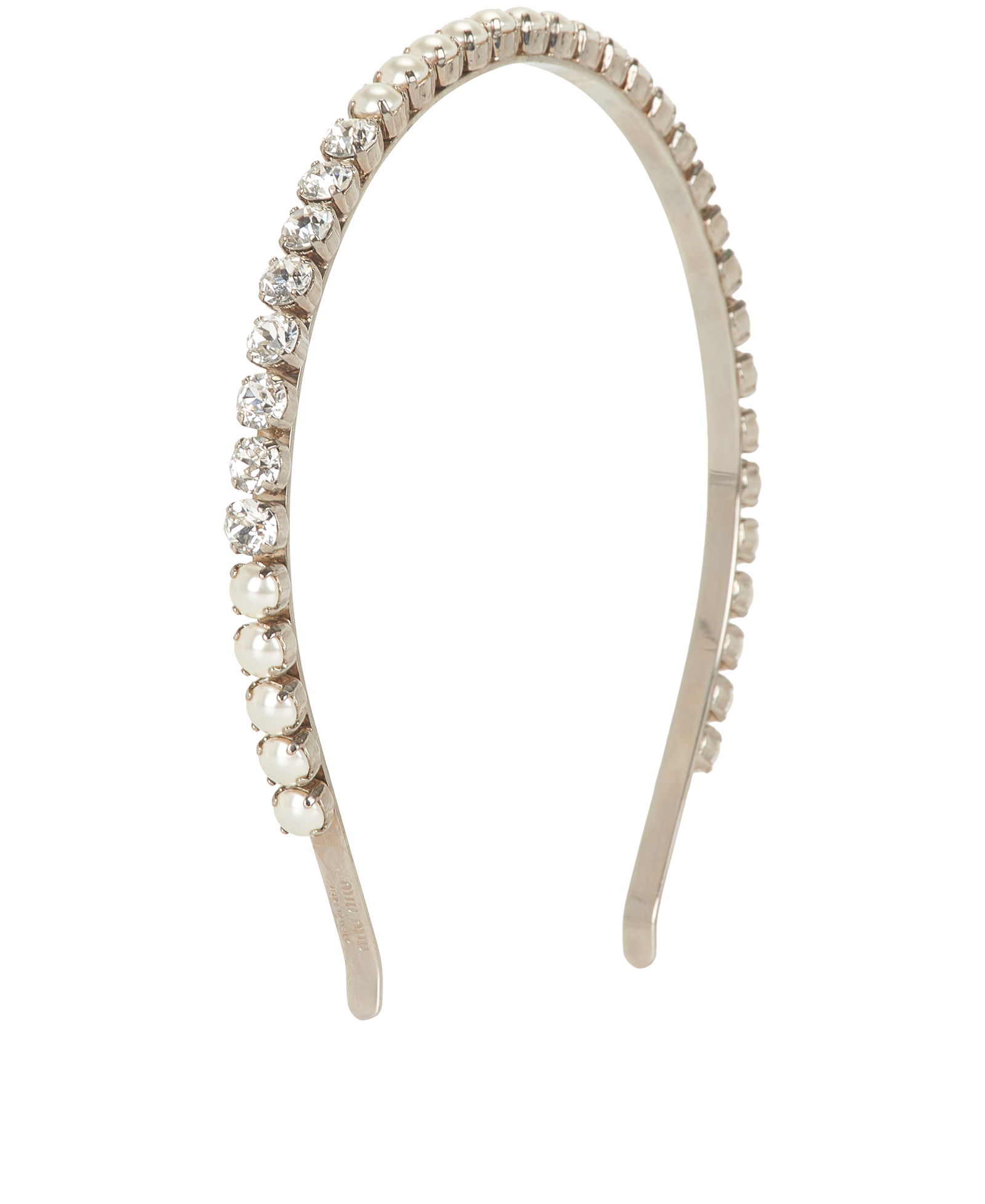 Miu Miu Jewelled Headband, &pound;250, Accessories, Silver, Crystal, Back view